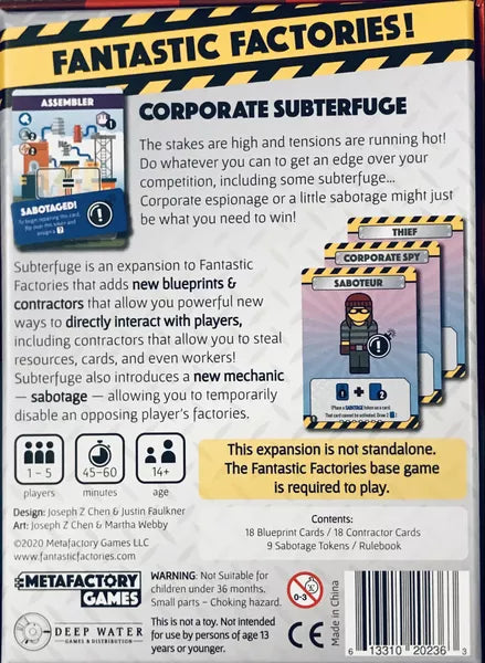Fantastic Factories Subterfuge Expansion