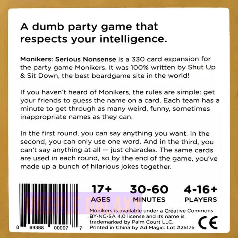 Monikers: Serious Nonsense