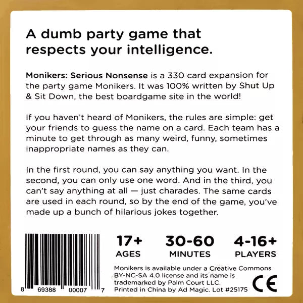 Monikers: Serious Nonsense